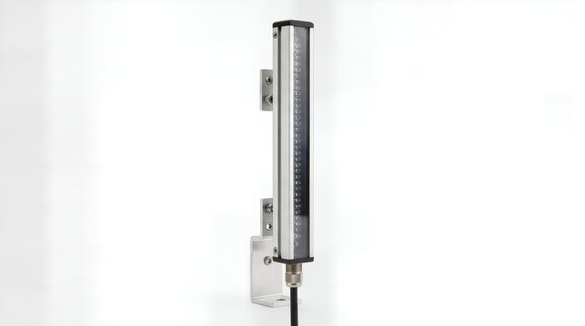 Industrial tubular proximity sensor with mounting bracket and cable