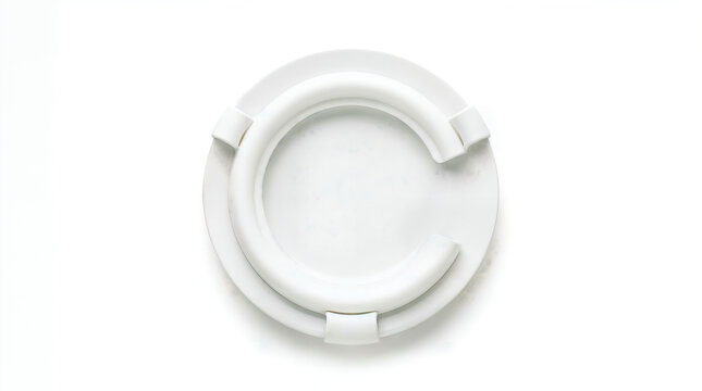 White circular plastic object with ring pattern for structural assembly
