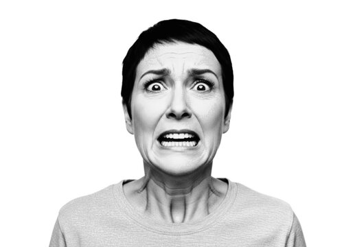 Surprised man with shocked expression looking upward Vector, illustration