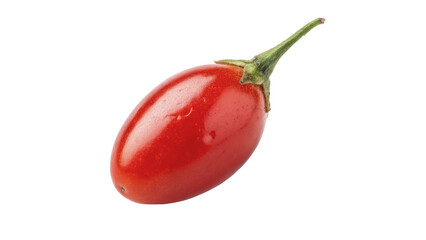 Single fresh red goji berry healthy superfood isolated on transparent background © Ramsey