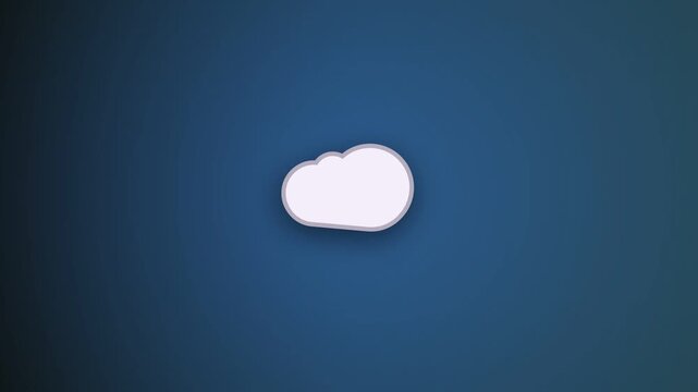 Minimalist White Cloud Icon on Deep Blue Gradient Background