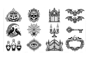 Vintage Fleur de Lis Vector Set with Heraldic Floral Ornaments, Decorative Frames, Borders, Symbols and Retro Pattern Elements for Classic Design and Tattoo Illustration © COWSER