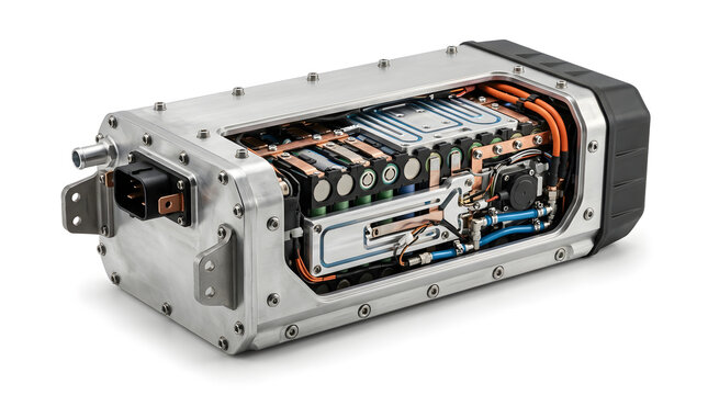 Electric vehicle battery thermal management system with exposed cylindrical cells, copper cooling channels and advanced aluminum enclosure