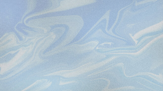 Swirling marbled texture in soft pastel blue and white with subtle grainy effect and flowing organic patterns