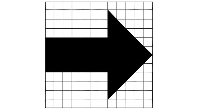 Right Direction Arrow Nonogram Pixel Art Minimal Bold Vector Pictogram