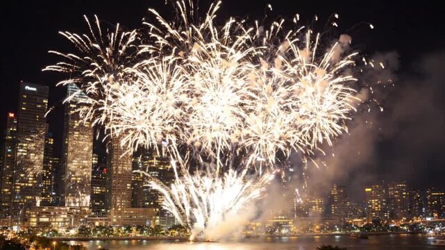 fireworks over the river