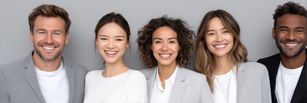 Diverse Future Business Leaders Standing Together &mdash; Innovation Team Corporate Portrait

