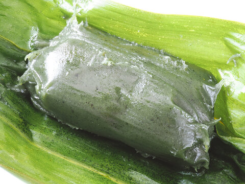 Tokyo,Japan - September 24, 2026: Closeup of bamboo dumpling or Sasa-Dango
