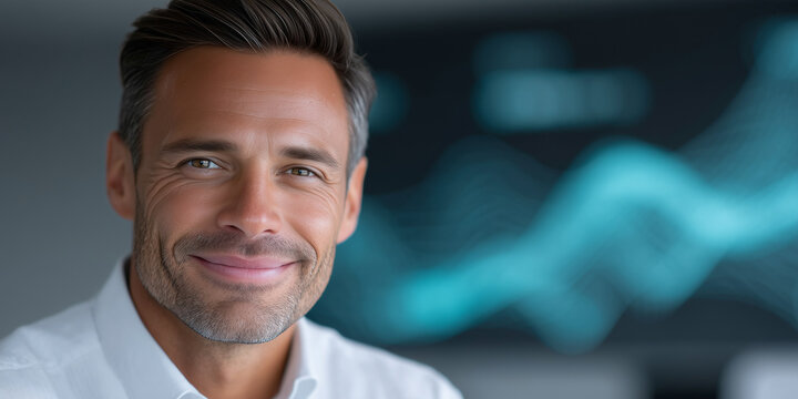 Healthcare Startup Founder in Modern Medical Innovation Workspace &mdash; Digital Health Business Portrait

