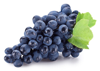 Obraz premium Cluster of dark blue purple grapes. Clipping path