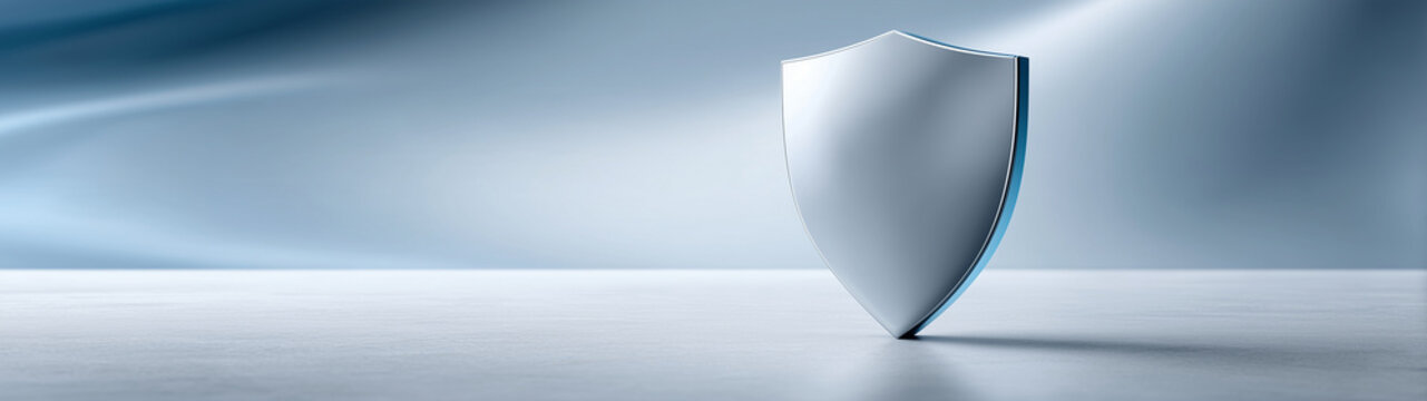 Cybersecurity and Digital Trust Concept with Shield Light Structure &mdash; Minimalist Corporate Visualization

