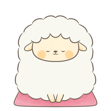 おじぎをしている羊