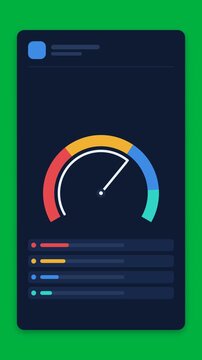 Animated Semicircular Gauge Meter Card on Green Screen