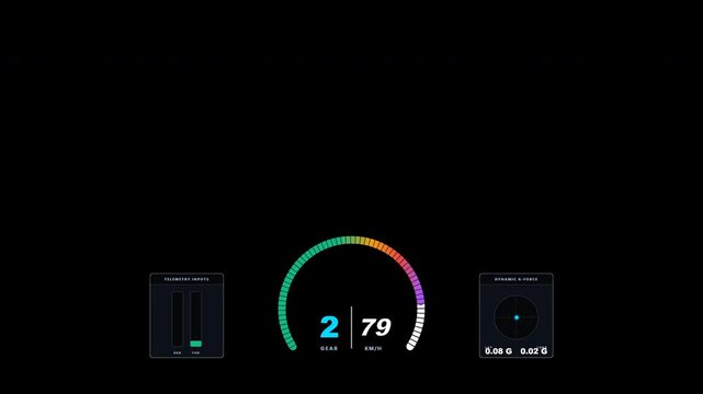 Stable low-speed telemetry HUD simulation. Features constant 80 KPH speed limit logic, low gear RPM maintenance, and minimal G-force mapping. Ideal for pit stop sequences, safety car periods, formati