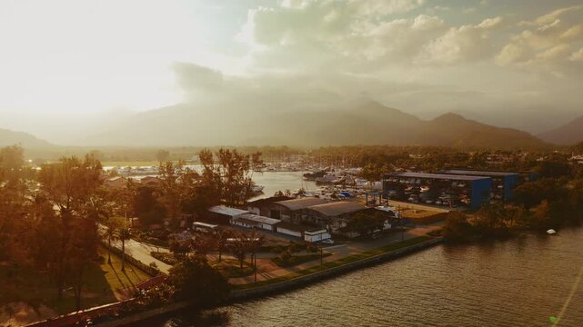 Aerial view of the Marina Bracuhy near the town of Angra dos Reis in Brazil