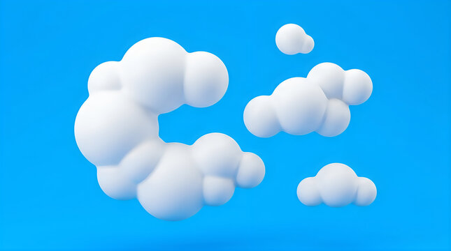 Fluffy white clouds forming a question mark shape against a vibrant blue sky
