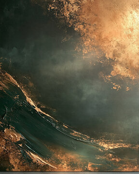 Sunlit ocean wave curling through glowing coastal mist
