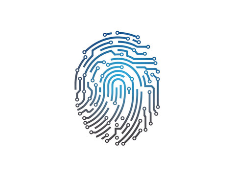 Fingerprint and Thumbprint Identity Biometric Security Vector Illustration on White Background for Identification, Forensic Investigation, Crime Detection and Personal ID Concept