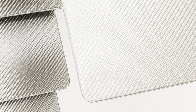 White woven fabric texture close-up with textile pattern