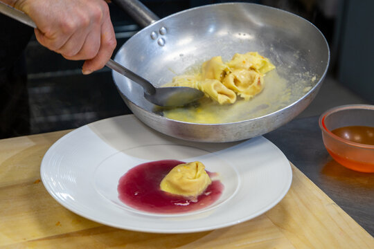 recipes with pumpkin ingredients, tortelloni and cake, preparation of a typical dish