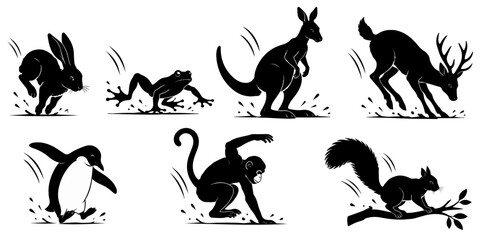 Obraz premium silhouettes of animals