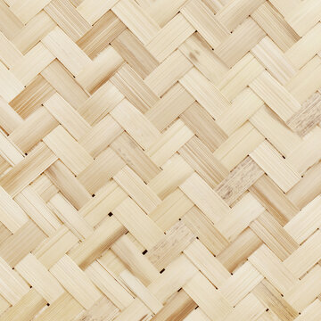 Old bamboo weaving pattern, woven rattan mat texture for background and design art work.