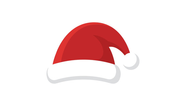 Red santa hat vector illustration isolated on white background winter holiday celebration icon design object
