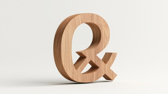 A wooden ampersand symbol.