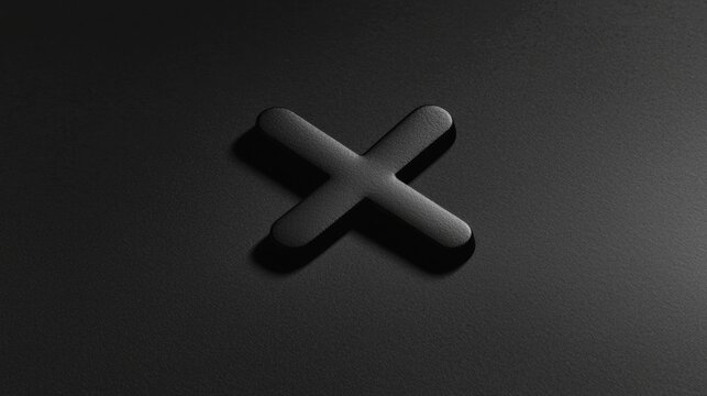 A black cross on a black background.