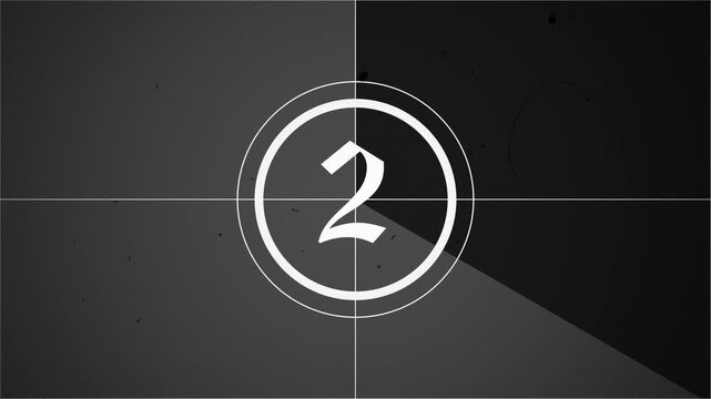countdown animation 5 to 1 old style. 4K Video
