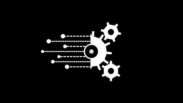 Abstract Integrated Electronics and Mechanical Cogwheel Graphic