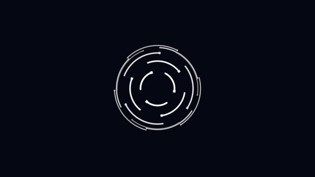 Five Concentric Ring Accent Animation on Black Background