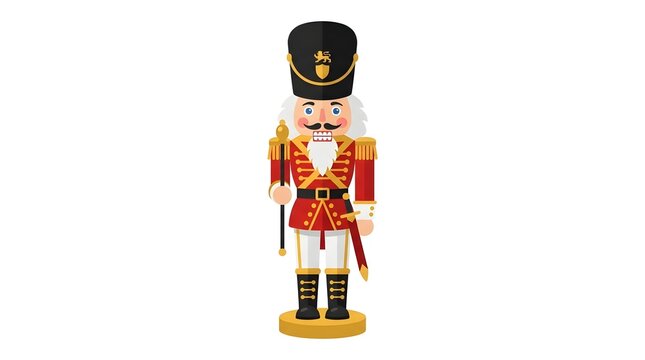 Classic Nutcracker Soldier Figurine &ndash; Festive Christmas Vector Icon