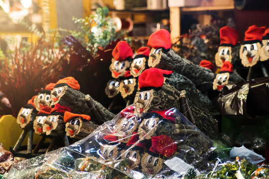 Traditional Caga Tio Christmas Figures in Catalonia, Spain