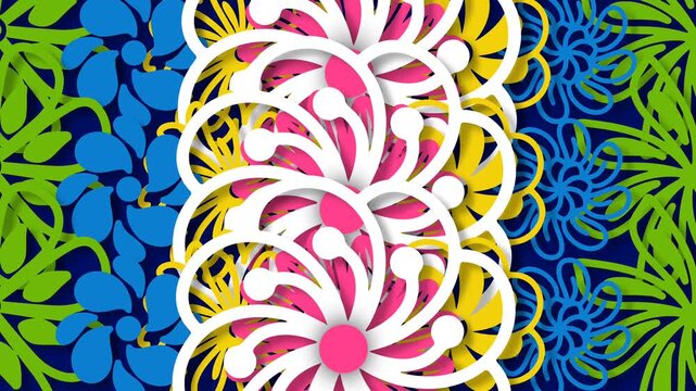 Vibrant Pacific Islander Floral Pattern Motion Background for Heritage Month Celebration.