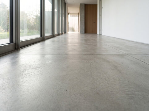 Floor viewed from extreme low angle perspective in contemporary interior