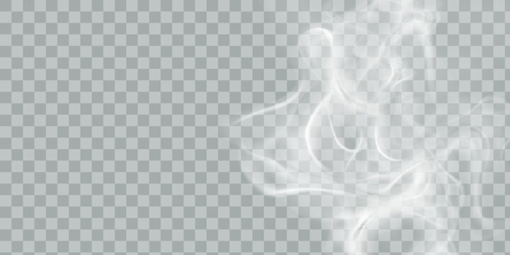 Fog or smoke isolated transparent background. White cloudiness, fog, smog, dust, smoke, steam PNG