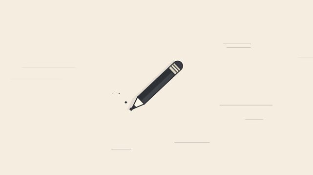 Animated pencil drawing lines on a minimalist background