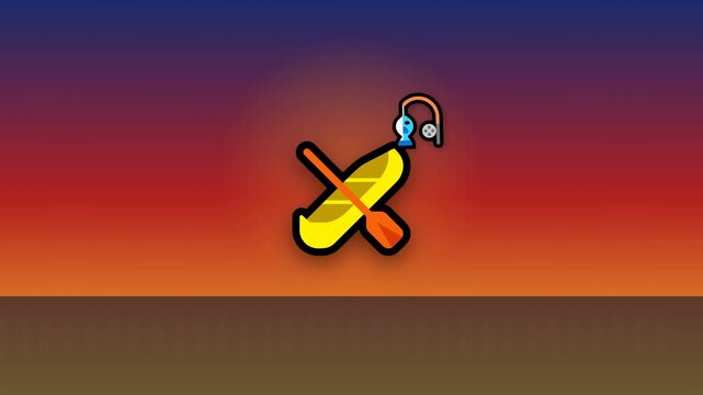 illustration video of fishing in the sea