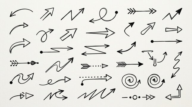 Hand-drawn Arrow Collection: Diverse Styles for Design and Navigation