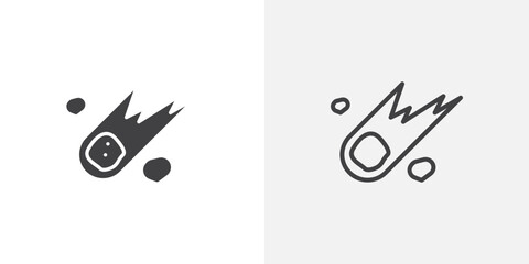 Comet icon flat outline in black © iconic