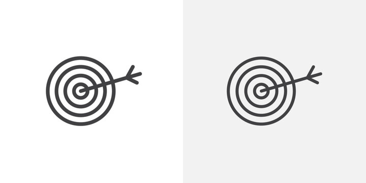 Objectives icon flat outline in black