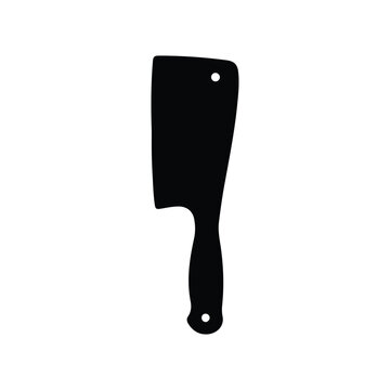 A simple black cleaver silhouette vector a white background