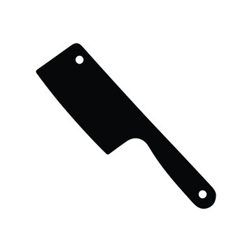 A simple black cleaver silhouette vector a white background