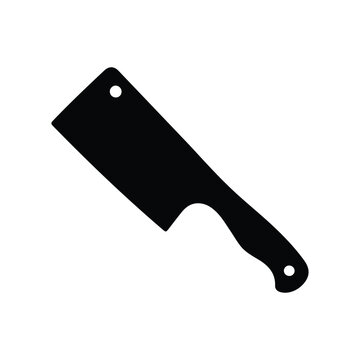 A simple black cleaver silhouette vector a white background