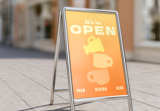 Outdoor Sign Mockup PSD With Customizable Design Template