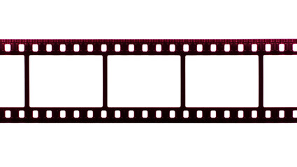 Fototapeta premium Strip of vintage film with perforations, isolated on transparent background