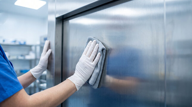 Woman Cleaning Sterilizer for Sterilization and Infection Control