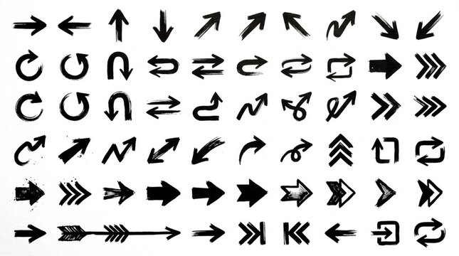 Hand-Drawn Arrows Collection: Directional Symbols & Design Elements