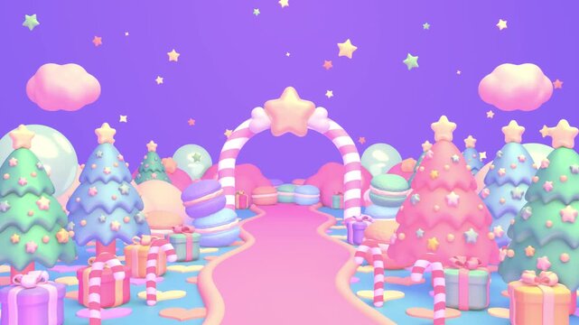 Cute Christmas land animation. (loop)